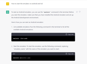 6th input Query: How to start the emulator on android and IoS